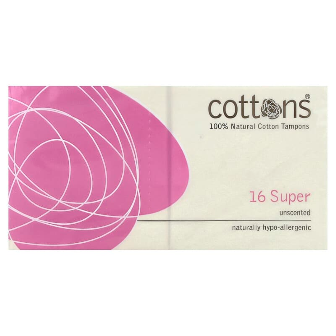 NATURAL COTTON TAMPOONS SUPER